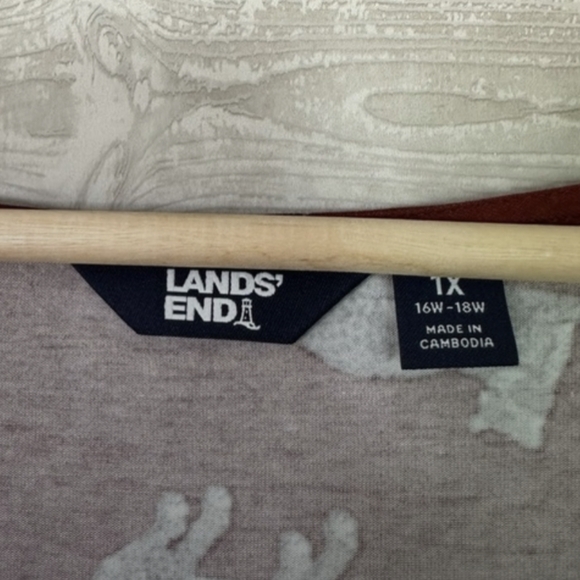 Lands End Leopard Dress Cheetah 1X Plus Cotton Spandex - Picture 7 of 8